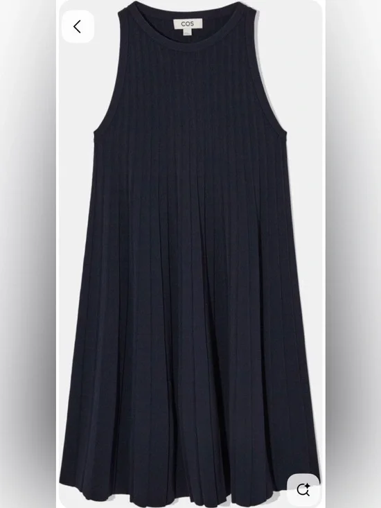 COS A Line Navy Ribbed Knit Dress - Picture 1 of 7